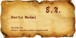 Berta Noémi névjegykártya
